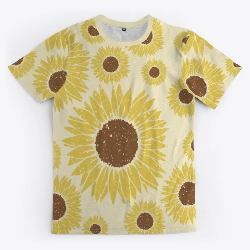 Vintage Bold Gold Sunflower Pattern